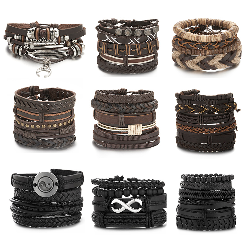 Men'S Accessories Jewelry Sale - Gorąca sprzedaż męska skórzana bransoletka z