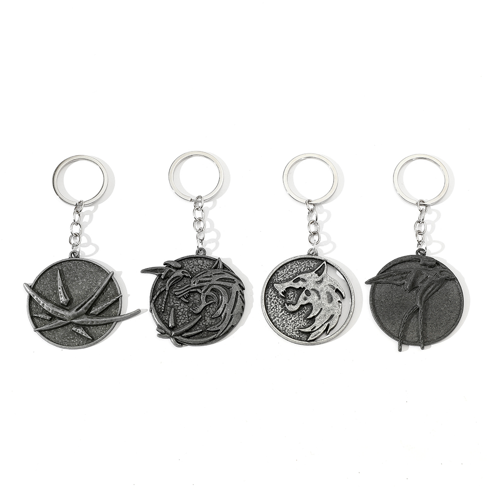 Men'S Accessories Vintage - Brelok Vintage z Głową Wilka, Medalion