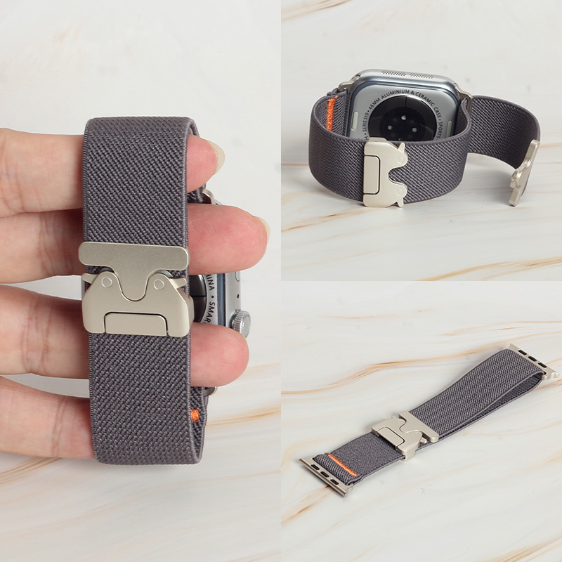 Men Accessories Website - Modny pomarańczowy pasek z elastycznego nylonu
